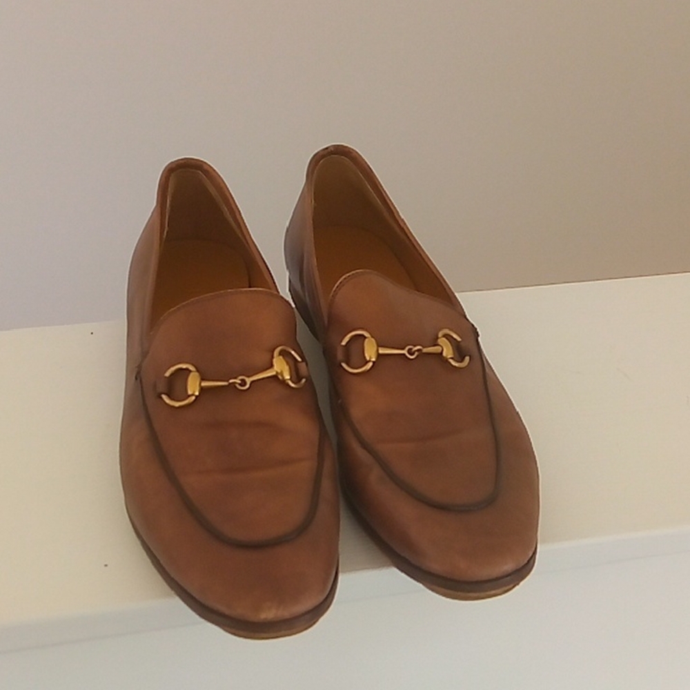 Gucci Brown Leather Horsebit Loafers